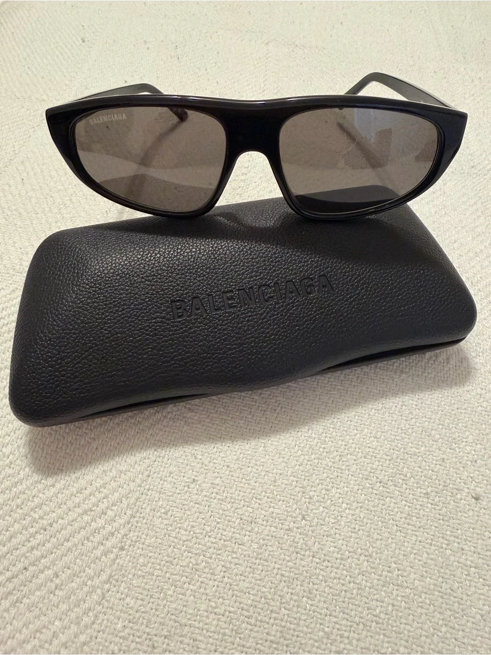 Balenciaga Black Men's Rectangular Sunglasses